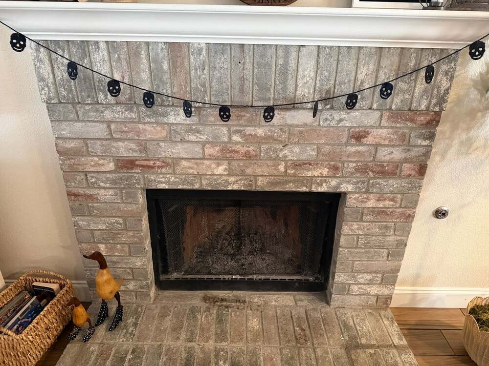 Black Beaded Skull Garland Halloween Mantel Decor